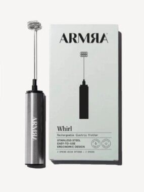 NWT Armra Rechargeable Stainless Steel Electric Frother Whirl